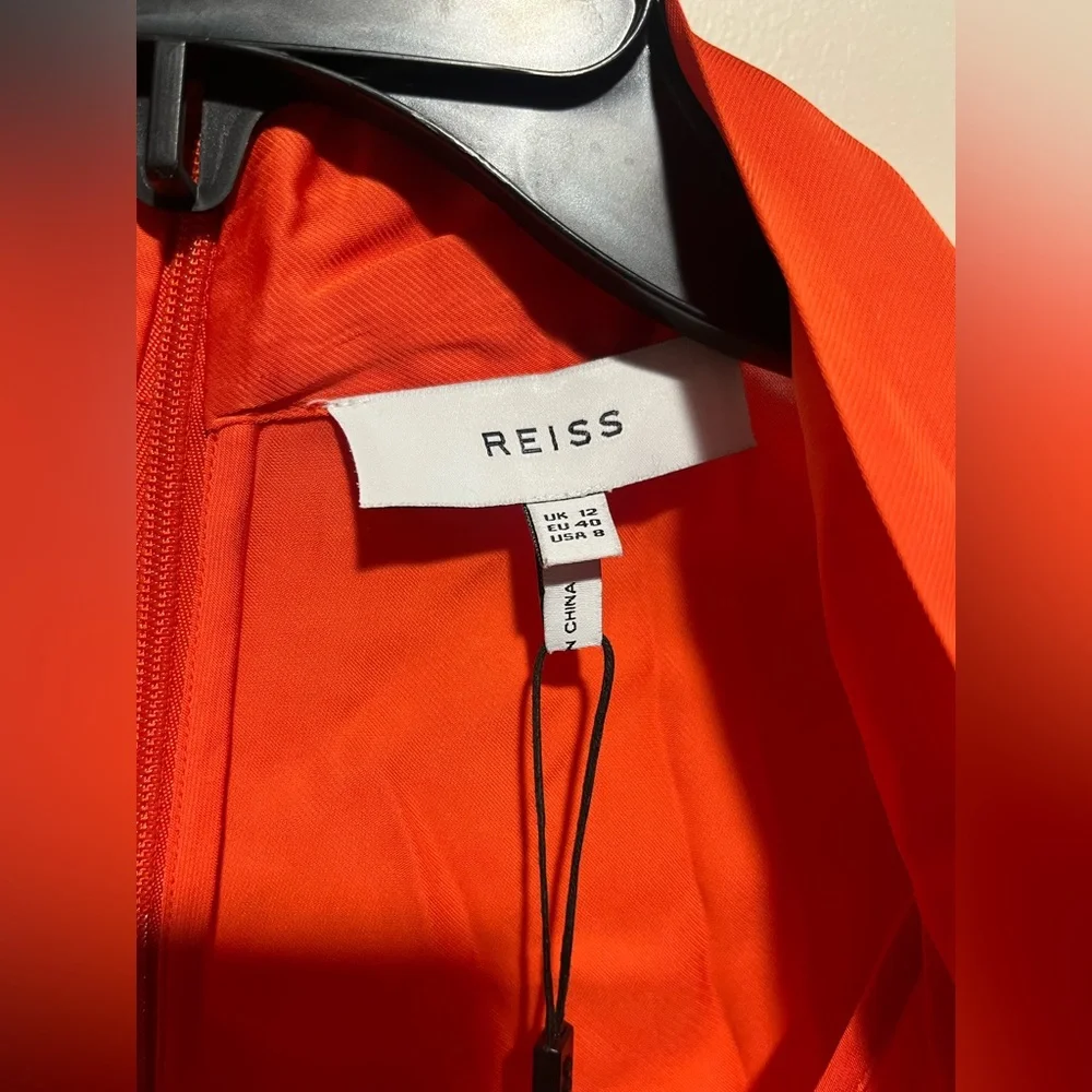 REISS • Kali Draped Jumpsuit • Orange - Picture 3 of 5